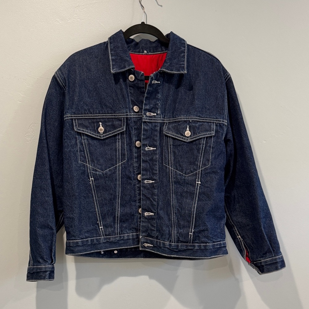 Brandy Melville Jean Jacket with Red Lining